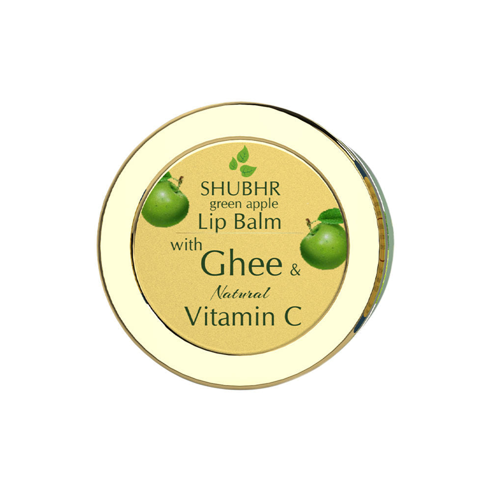 Blue Nectar Shubhr Green Apple Lip Balm with Ghee & Natural Vitamin C