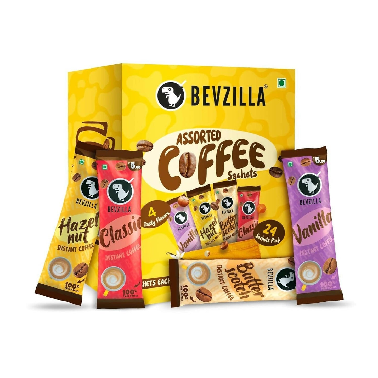 Bevzilla Instant Coffee Powder Sachets 100 % Arabica Coffee TrueCure