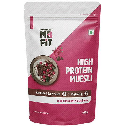 MuscleBlaze Fit High Protein Muesli Dark Chocolate & Cranberry TrueCure