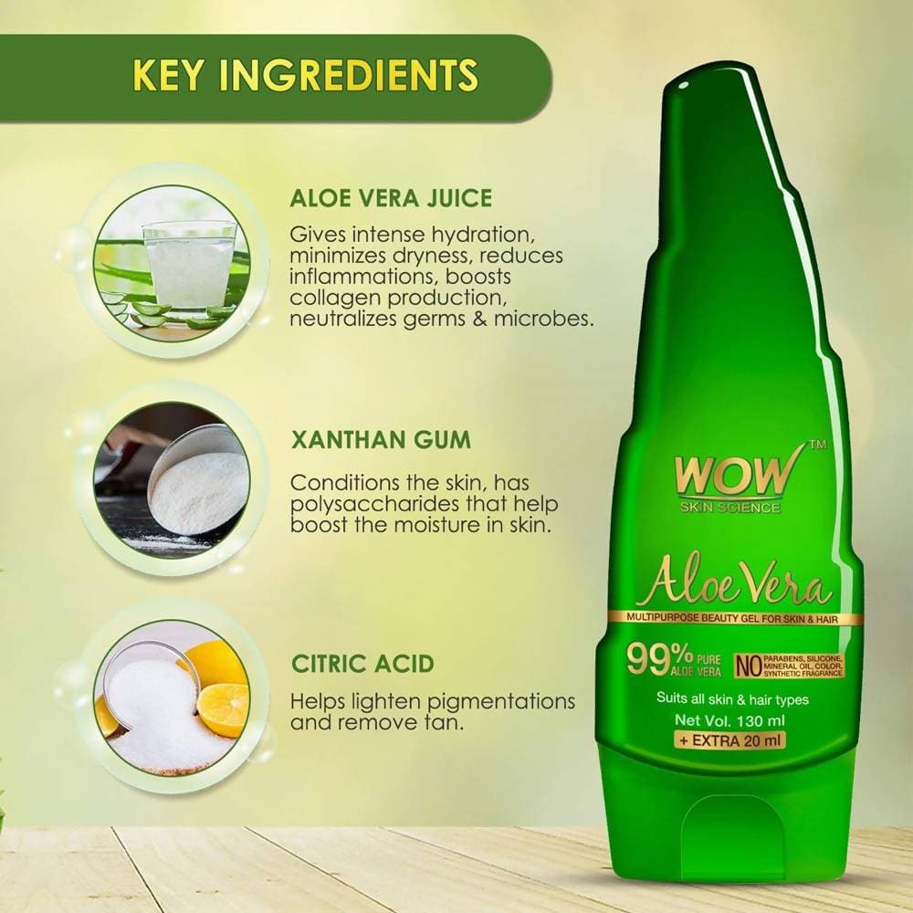 Wow Skin Science Aloe Vera Multipurpose Beauty Gel