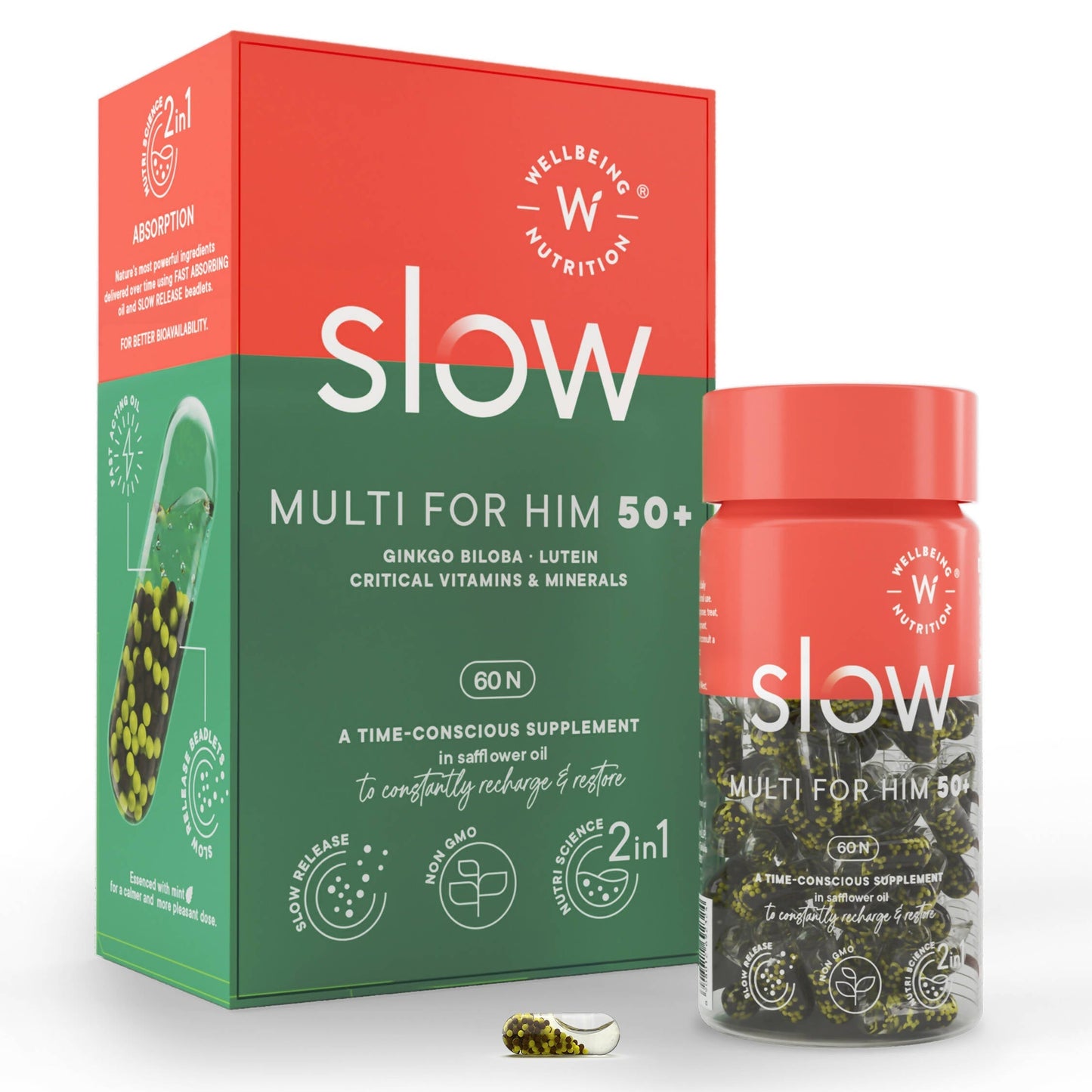 Wellbeing Nutrition Slow | Multivitamin for Him 50+ Capsules TrueCure