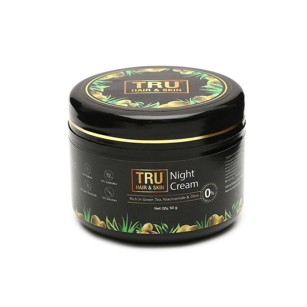 Tru Hair & Skin Night Cream With Green Tea, Niacinamide & Olive TrueCure