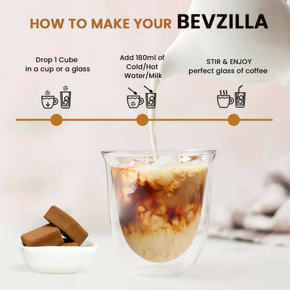 Bevzilla Instant Coffee Cubes Pack with Organic Date Palm Jaggery