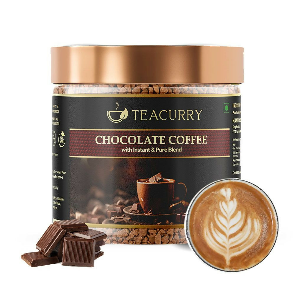 Teacurry Chocolate Instant Coffee Powder - Arabica Freeze Dried Coffee for Instant Hot & Cold Coffee