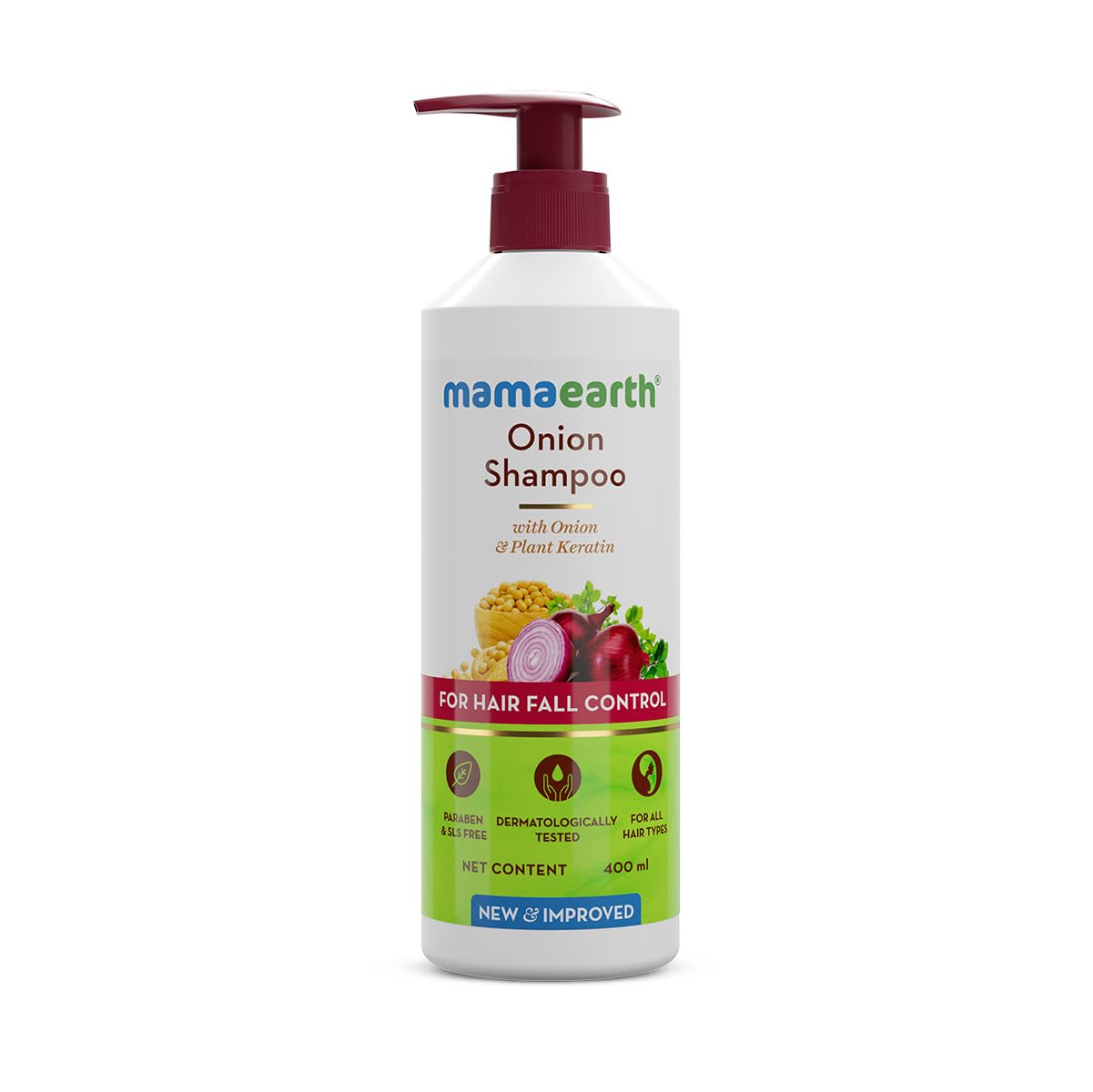 Mamaearth Onion Shampoo with Onion & Plant Keratin For Hair Fall Control 