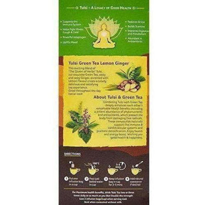 Organic India Tulsi Green Tea Lemon Ginger 25 Tea Bags