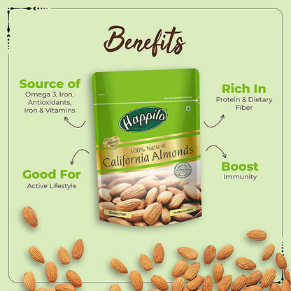 Happilo Premium Dry Fruits Combo (California Almonds, Raisins, Whole Cashews, Roasted Pistachios)