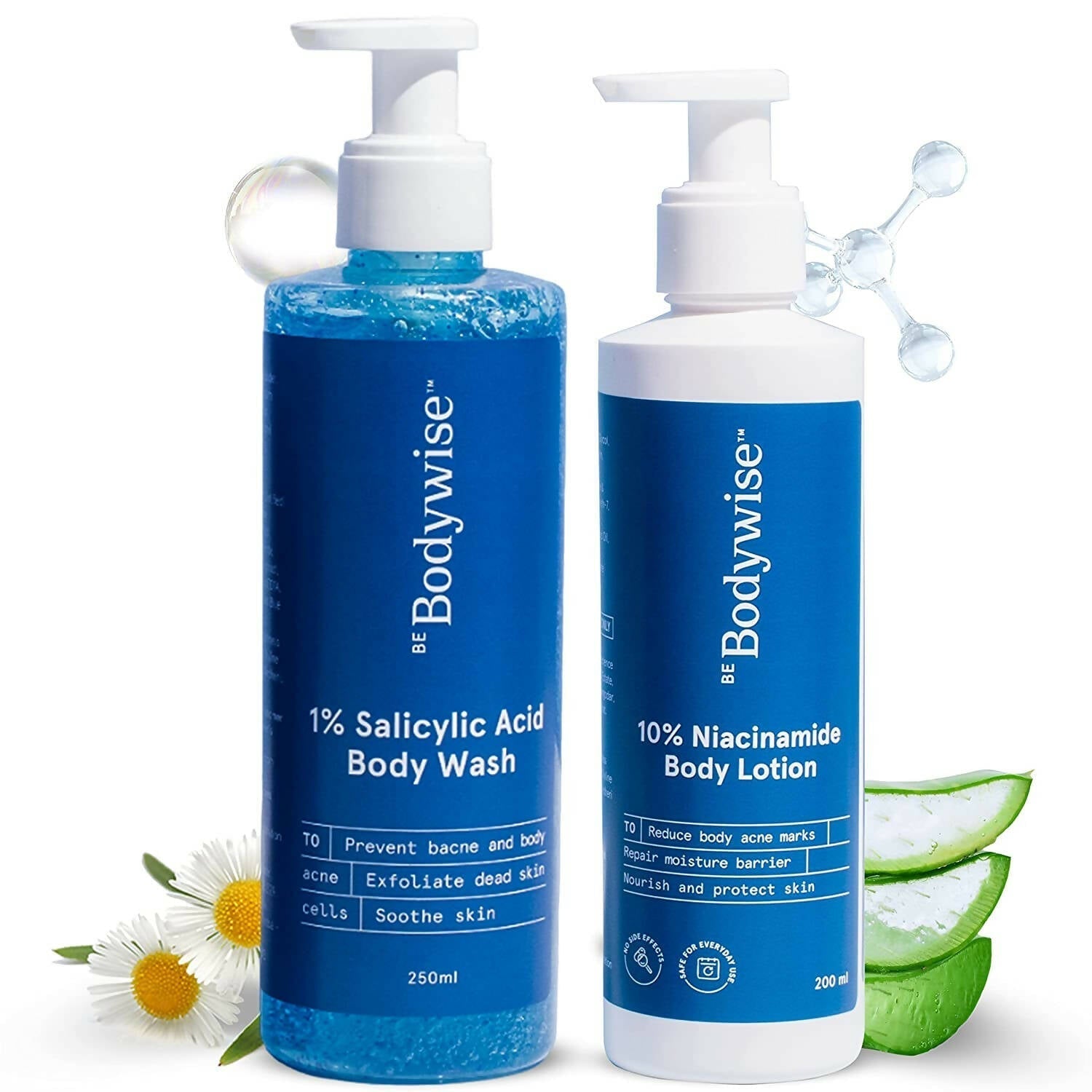 BeBodywise 1% Salicylic Acid Body Wash and 10% Niacinamide Body Lotion TrueCure