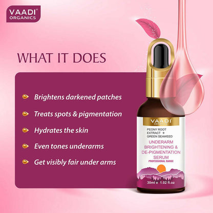 Vaadi Herbals Underarm Brightening & De-pigmentation Serum With Peony Root Extract & Green Seaweed