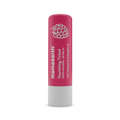 Mamaearth Vitamin E and Raspberry Tinted 100% Natural Lip Balm 