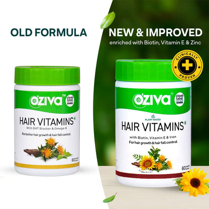 OZiva Hair Vitamins (With Biotin, Iron & Vitamin E)