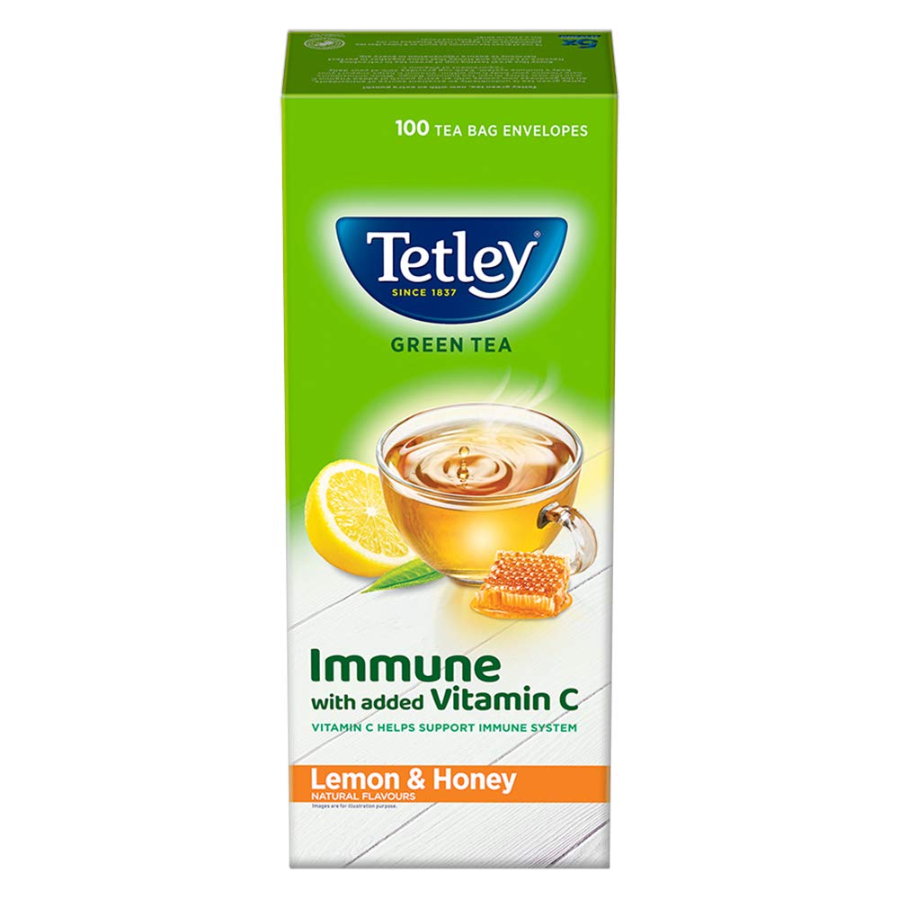 Tetley Green Tea Lemon and Honey (100 Tea Bags)