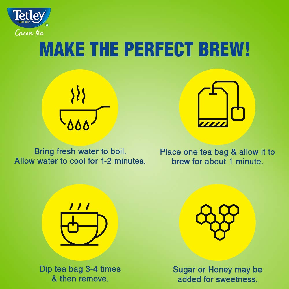 Tetley Green Tea Lemon and Honey (100 Tea Bags)