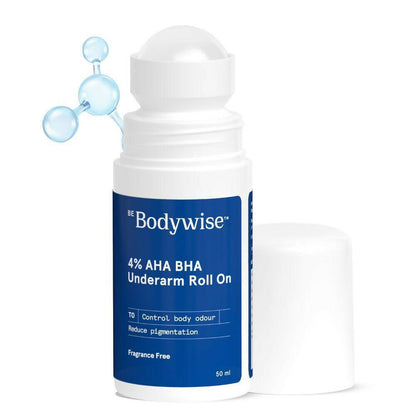 BeBodywise 4% AHA BHA Underarm Roll On Fragrance Free TrueCure