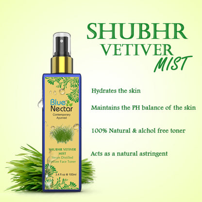 Blue Nectar Shubhr Steam Distilled Vetiver Toner Water & Face Tonic Mist