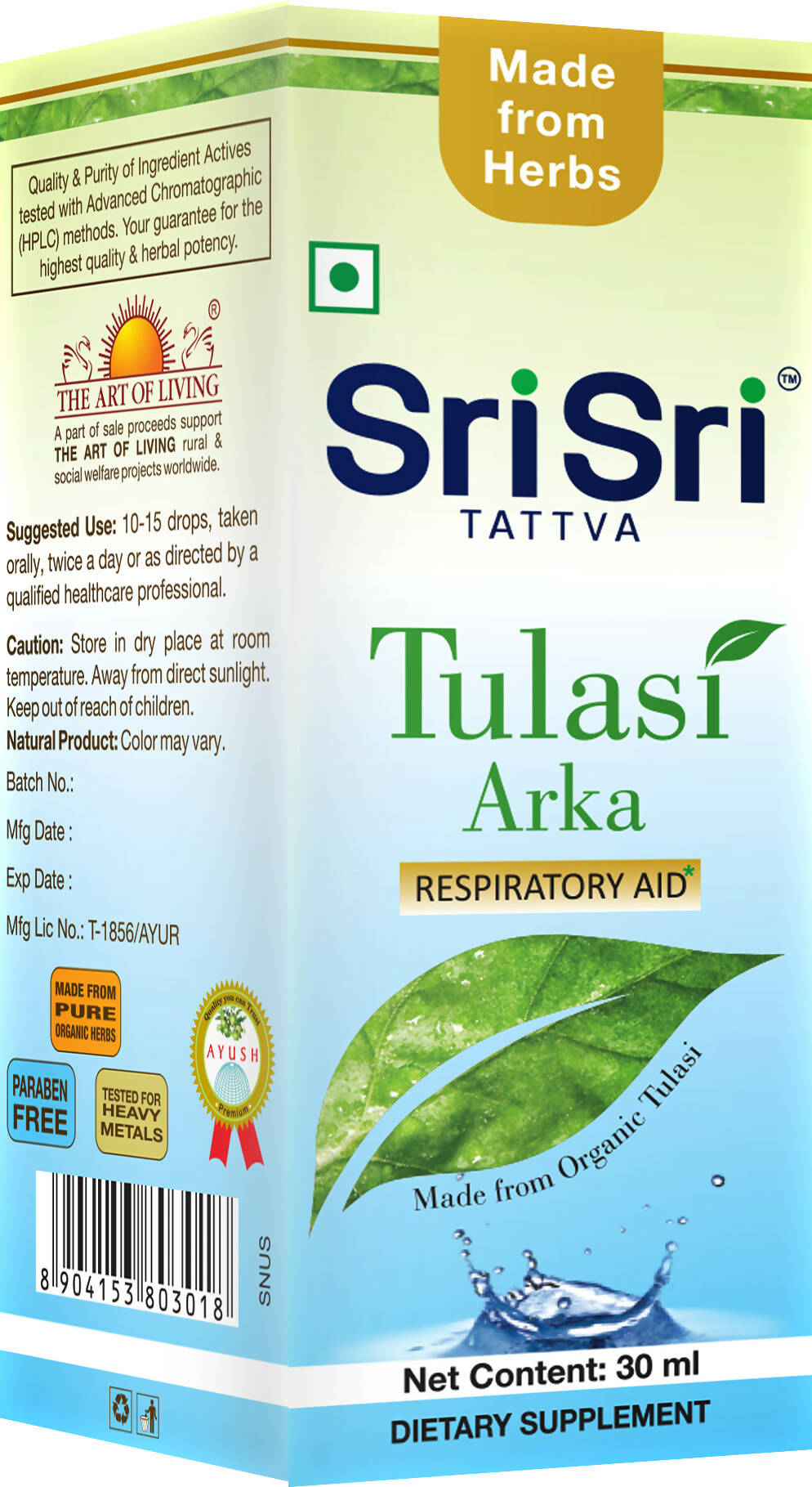 Sri Sri Tattva USA Tulasi Arka Drops