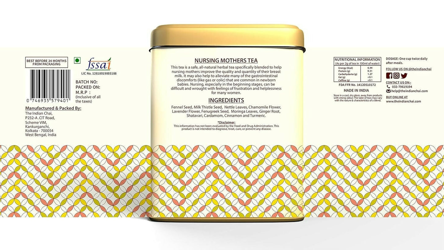 The Indian Chai  Nursing Mothers Tea 30 Pyramid Tea Bags