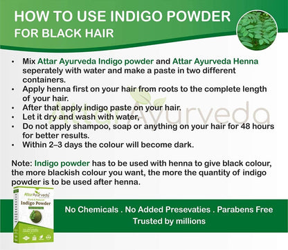 Attar Ayurveda Henna Powder, Indigo Powder Combo Pack