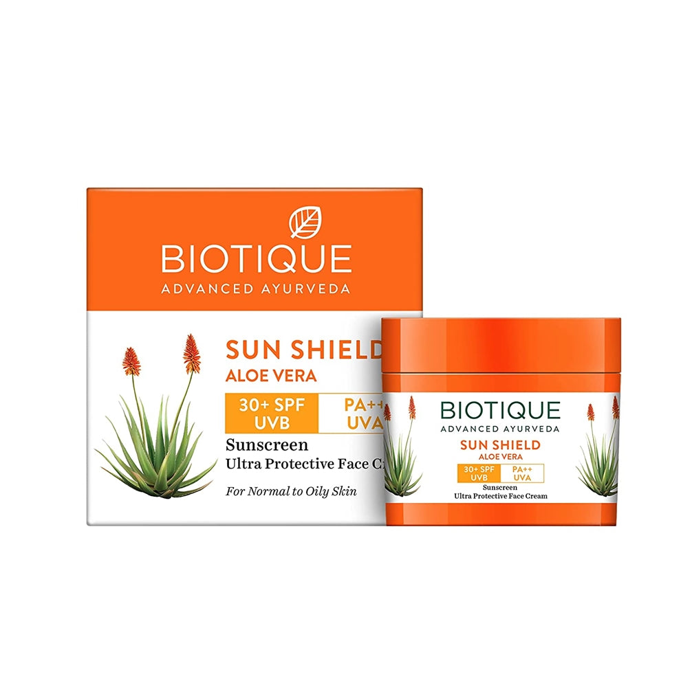 Biotique Advanced Ayurveda Bio Aloe Vera 30+SPF UVA/UVB Sunscreen Ultra Soothing Face Cream/Lotion TrueCure