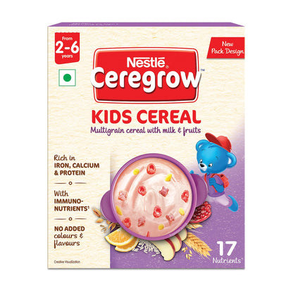 Nestle Ceregrow Kids Cereal-Multigrain, Milk &Fruits, Australia, Canada 