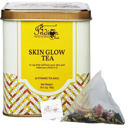 The Indian Chai  Skin Glow Tea 30 Pyramid Tea Bags