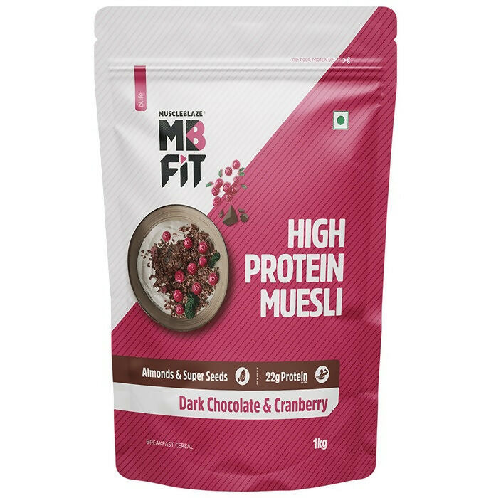 MuscleBlaze Fit High Protein Muesli Dark Chocolate & Cranberry TrueCure