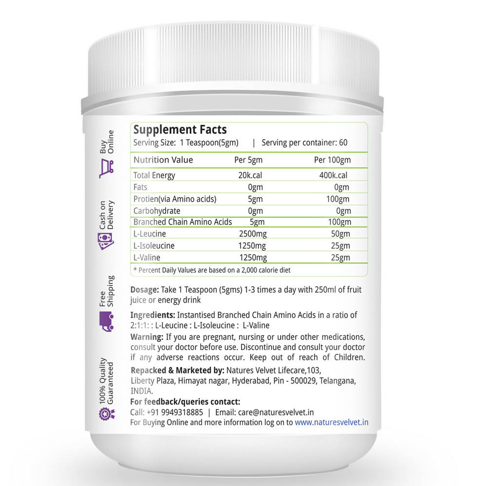 Nature's Velvet BCAA L-Leucine, L-Valine, L-Isoleucine Powder