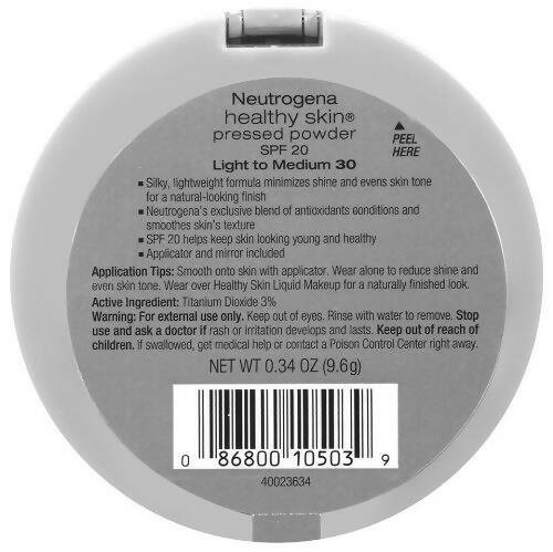 Neutrogena Healthy Skin Pressed Powder SPF 20, Light to Medium 30