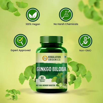 Himalayan Organics Ginkgo Biloba Vegetarian Capsules