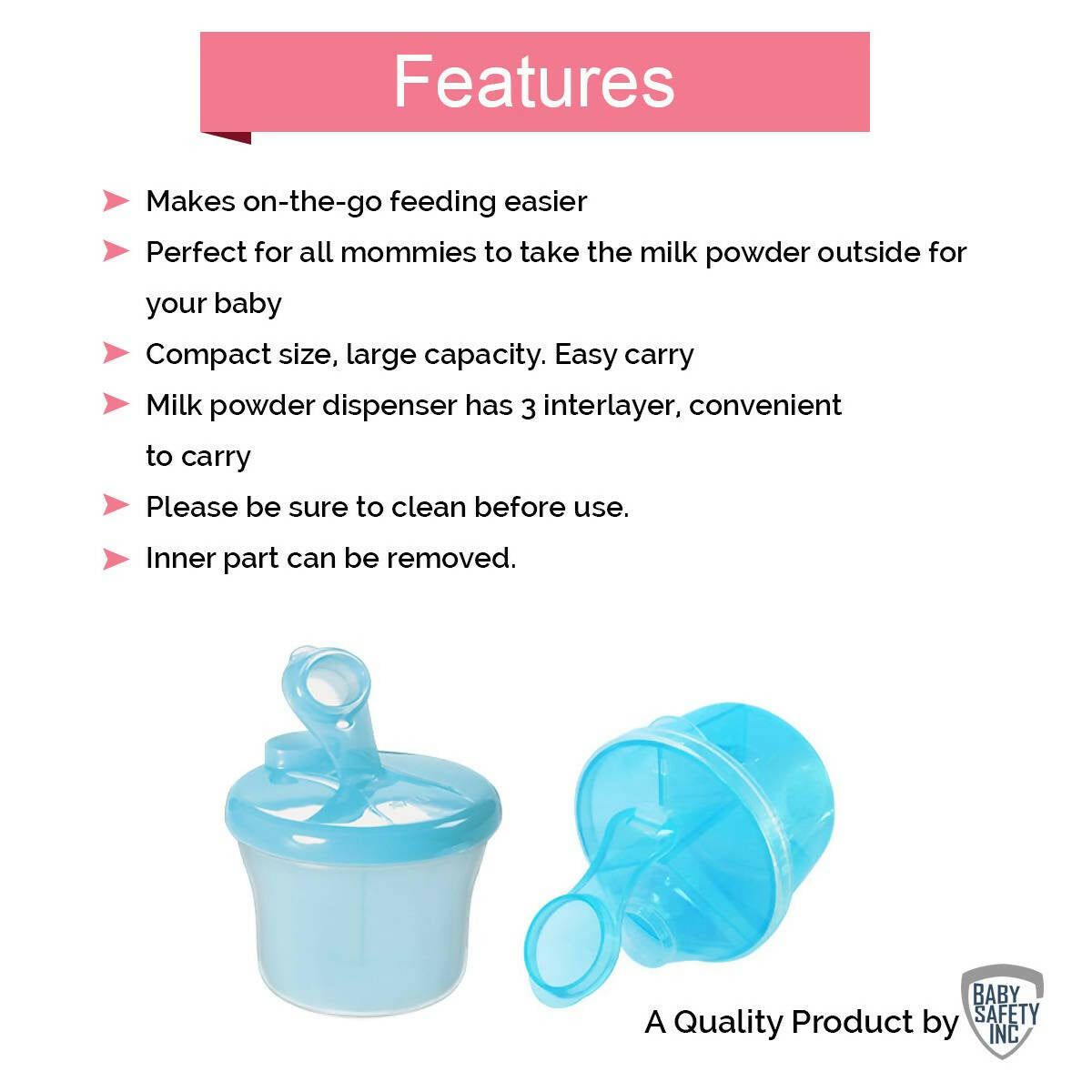 Milk Powder food Storage Box For Baby Blue