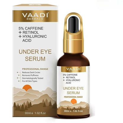 Vaadi Herbals Under Eye Serum With 5% Caffeine & Retinol & Hyaluronic Acid TrueCure