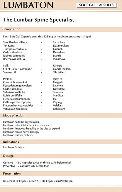 Avn Ayurveda Lumbaton Soft Gel Capsules