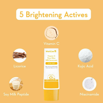 Wishcare Vitmain C Pure Glow Milk Sunscreen SPF 50