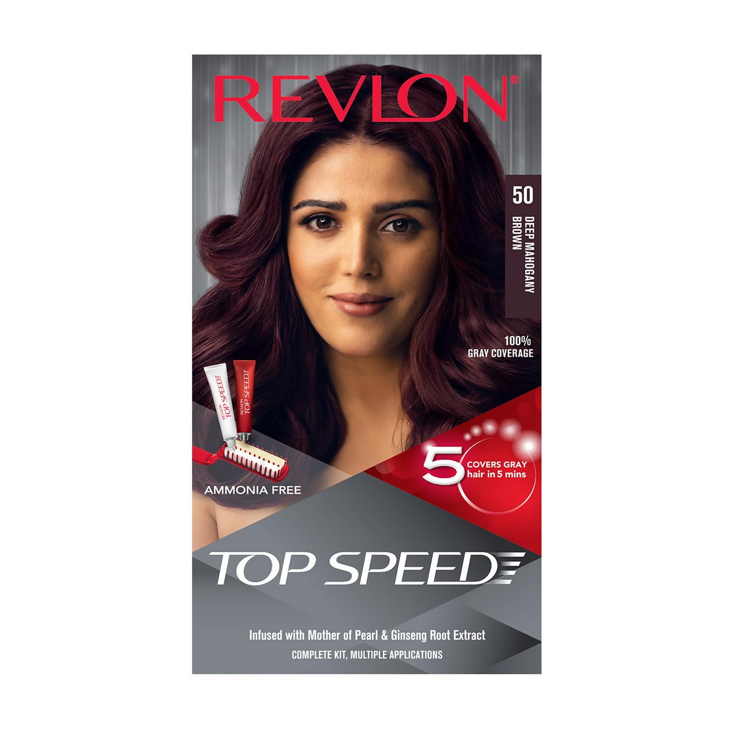 Revlon Top Speed Hair color Women - Deep Mahogany Brown 50