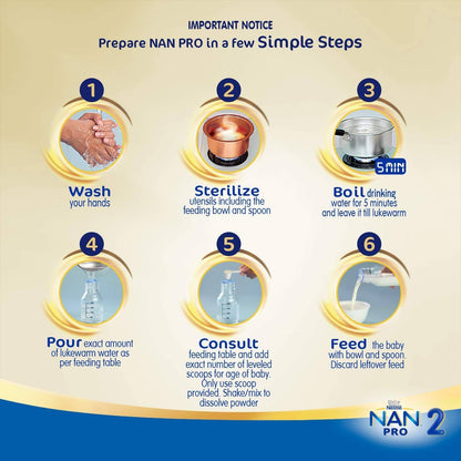 Nestle Nan Pro 2 Follow-Up Formula Powder After 6 Months Stage 2 For Infants