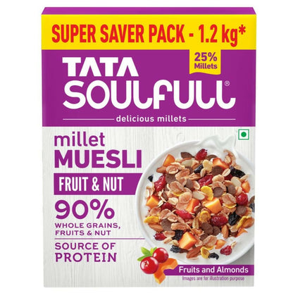 Tata Soulfull Millet Muesli Breakfast Cereals (Fruit & Nut)