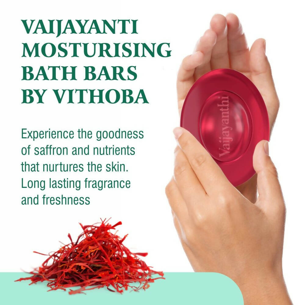 Vithoba Ayurvedic Vaijayanthi Handcrafted Saffron Soap Bar - Drmedicart