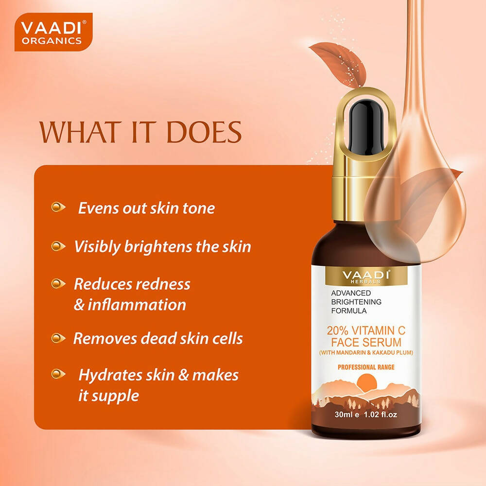 Vaadi Herbals 20% Vitamin C Face Serum With Advanced Brightening Formula