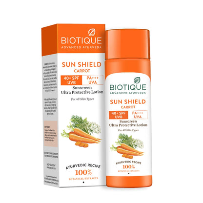 Biotique Advanced Ayurveda Bio Carrot 40+ SPF UVA/UVB Sunscreen Ultra Soothing Face Lotion TrueCure