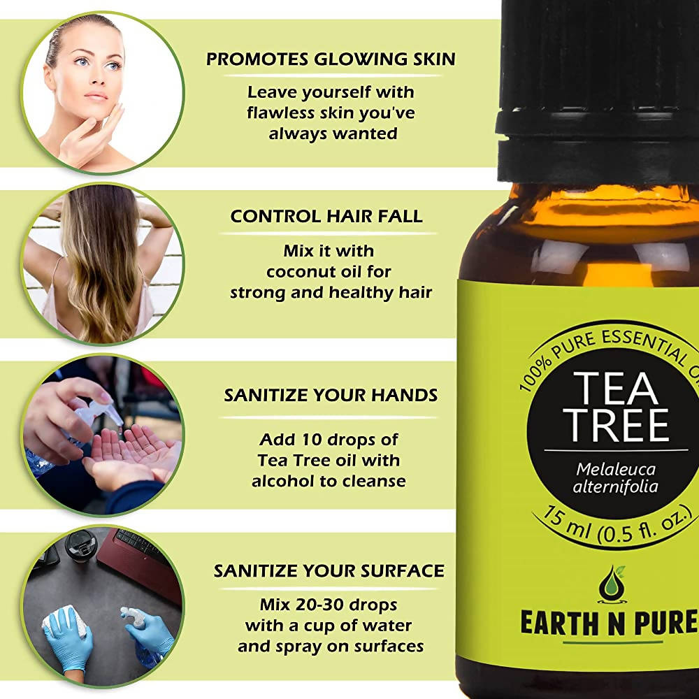 Earth N Pure Essential Oils (Rosemary, Eucalyptus, Tea Tree, Lemongrass, Peppermint & Lavender) - Drmedicart