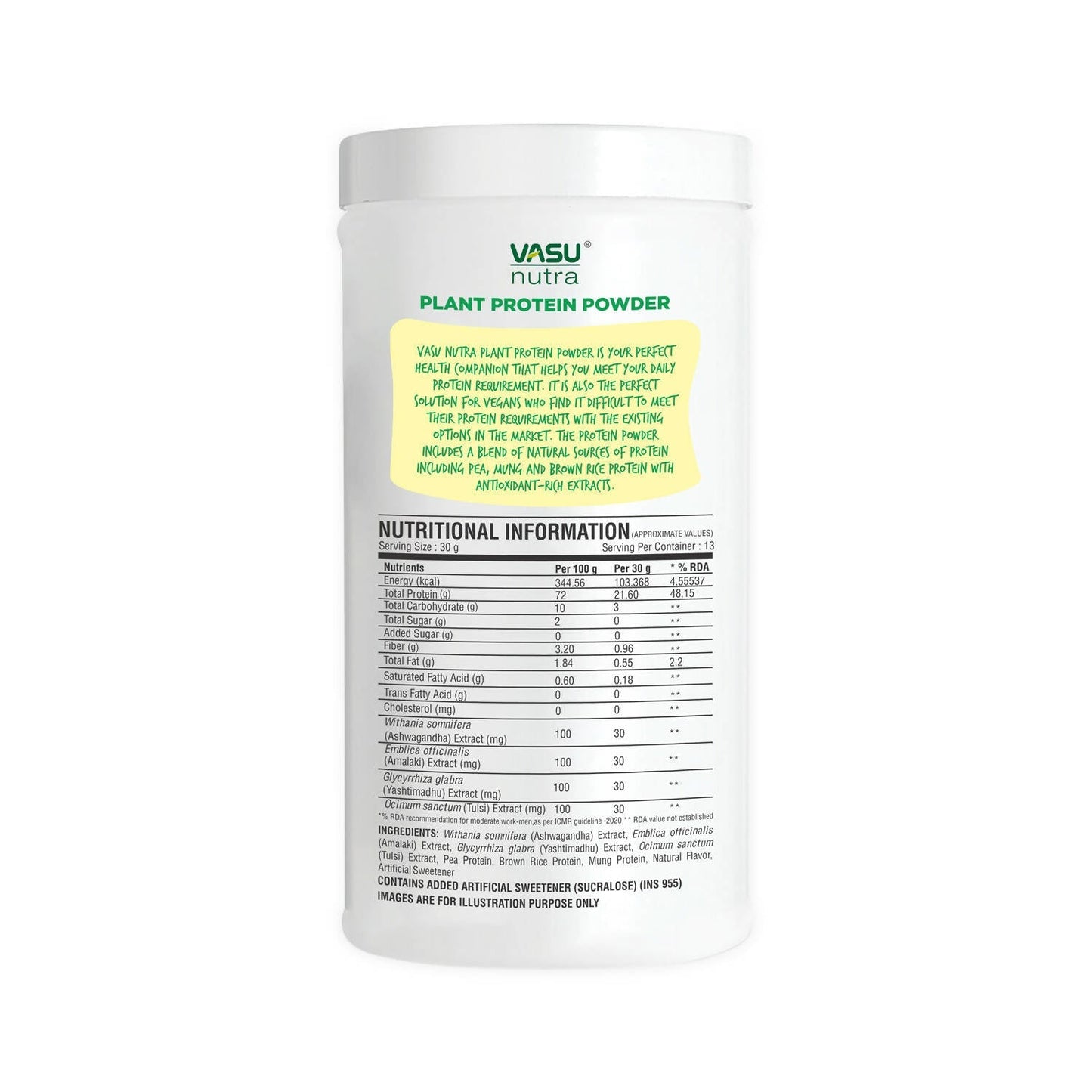 Vasu Healthcare Nutra 100% Pure Plant Protein Powder