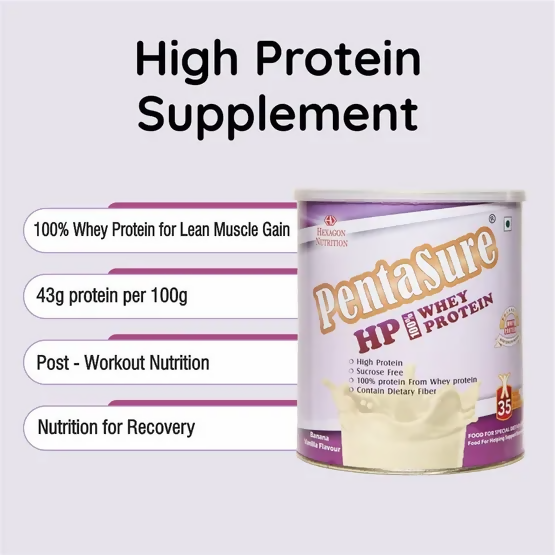 PentaSure HP Whey Protein Powder - Banana & Vanilla Flavor