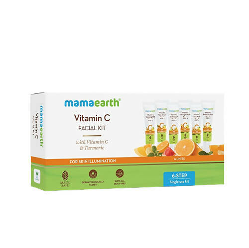 Mamaearth Facial Kit with Vitamin C & Turmeric for Skin Illumination 