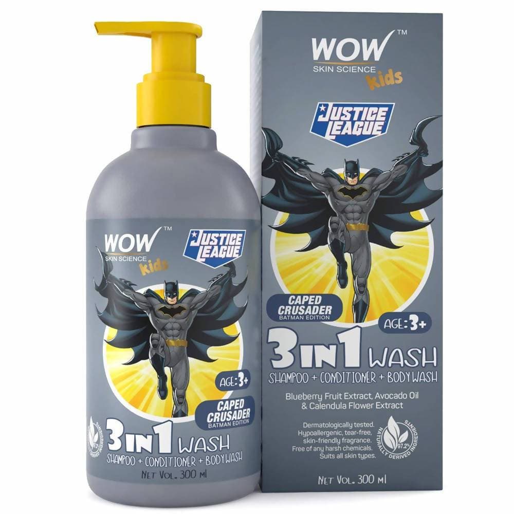 Wow Skin Science Kids 3 in 1 Wash - Caped Crusader Batman Edition - Drmedicart