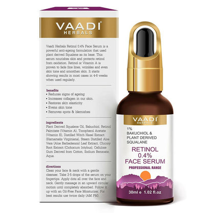 Vaadi Herbals Retinol 0.4% Face Serum With 1% Baluchiol & Plant Derived Squalane