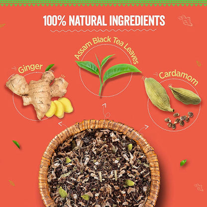 Chaayos Adrak Elaichi Tea Powder (Ginger & Cardamom)