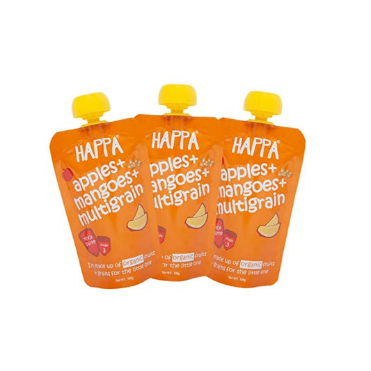 Happa Organic, Fruit Puree Apple, Mango and multigrain, Australia, Canada 