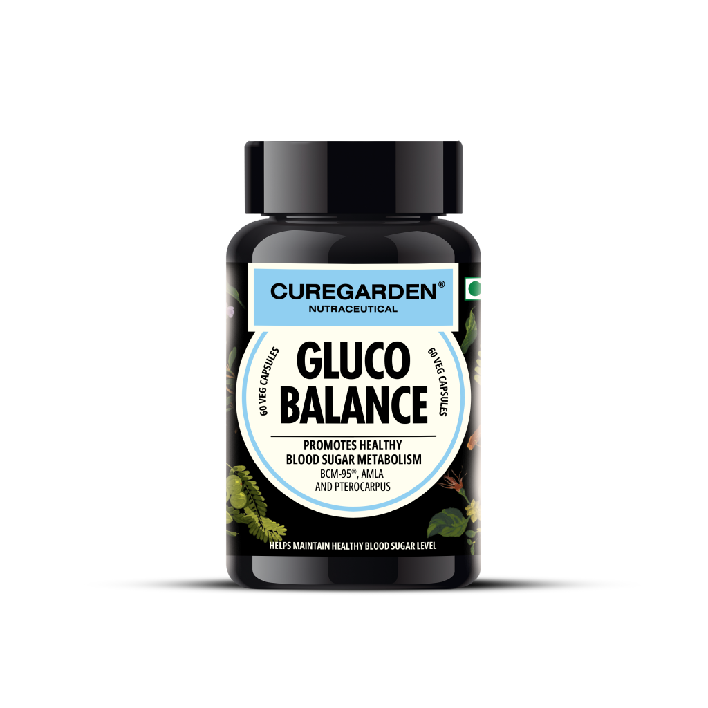 Curegarden Natural Gluco Balance Veg Capsules 