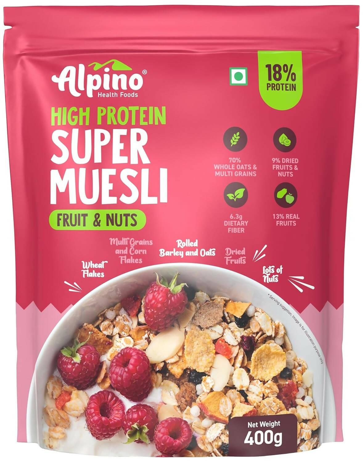 Alpino High Protein Super Muesli Fruit & Nuts TrueCure