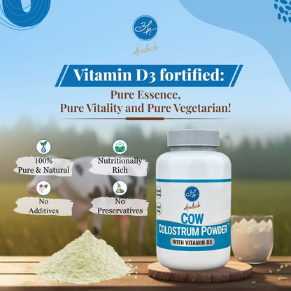 Aadvik Cow Colostrum Powder with 600 IU Vit D3 per serving